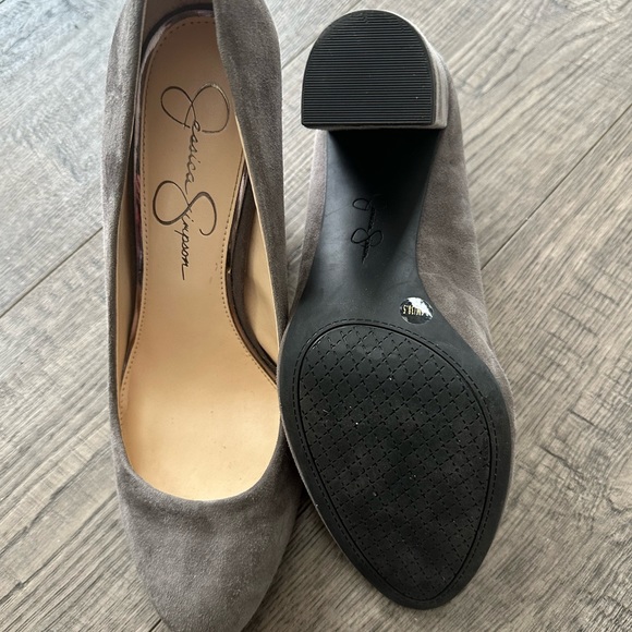 Jessica Simpson Belemo Block Heel gray shoes Sz 8.5M - Picture 6 of 10